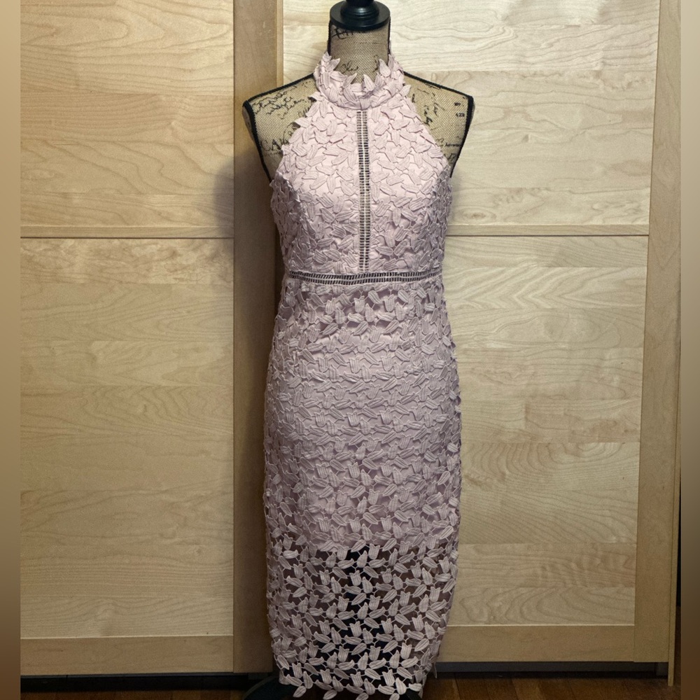 BARDOT NONI HALTER DRESS IN BLUSH PINK
